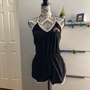 70's/80's Roller Girl Women's Halter  Backless Romper